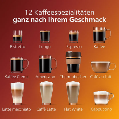 Philips Serie 5400 Kaffeevollautomat – LatteGo Milchsystem,12 Kaffeespezialitäten,Intuitives Display,4 Benutzerprofile,Chrom (EP5447/90)