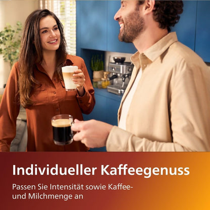 Philips Serie 5400 Kaffeevollautomat – LatteGo Milchsystem,12 Kaffeespezialitäten,Intuitives Display,4 Benutzerprofile,Chrom (EP5447/90)